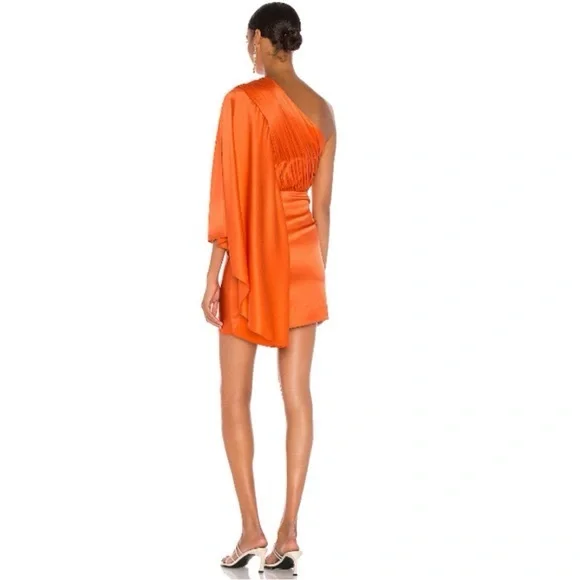 NWT Retrofete Mae Silk Blend Dress in OrangeMedium